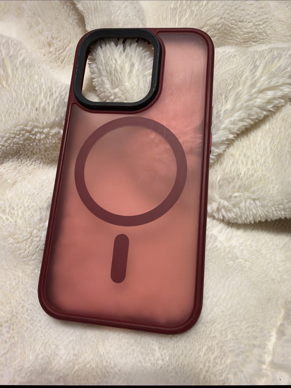 Red Magnetic Compatible Phone Case - Slim Protective Cover iPhone 15 Pro